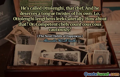 他叫奥托伦（Ottolenghi），那个厨师。他应该有自己的舌头扭曲。 Lo，Ottolenghi横向韭菜。那呢？或者，有能力的厨师谨慎地计算出来？