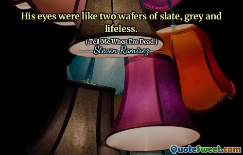 His eyes were like two wafers of slate, grey and lifeless.