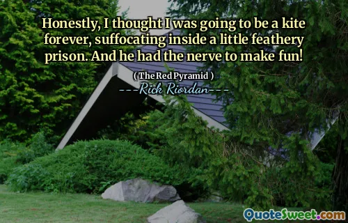 Honestly, I thought I was going to be a kite forever, suffocating inside a little feathery prison. And he had the nerve to make fun!