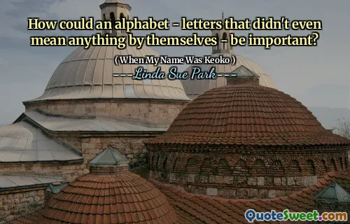 How could an alphabet - letters that didn't even mean anything by themselves - be important?