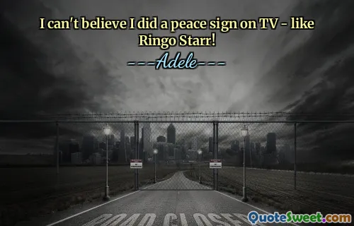 Ich kann nicht glauben, dass ich im Fernsehen ein Friedenszeichen gemacht habe – wie Ringo Starr!