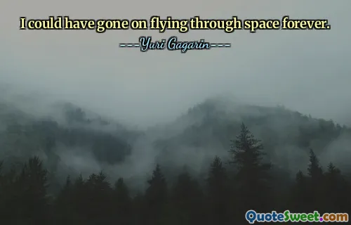 I could have gone on flying through space forever.