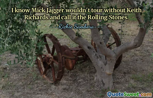 I know Mick Jagger wouldn't tour without Keith Richards and call it the Rolling Stones.