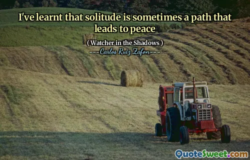 I've learnt that solitude is sometimes a path that leads to peace