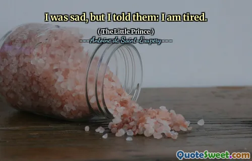 I was sad, but I told them: I am tired.