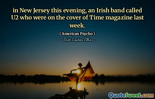 in New Jersey this evening, an Irish band called U2 who were on the cover of Time magazine last week.
