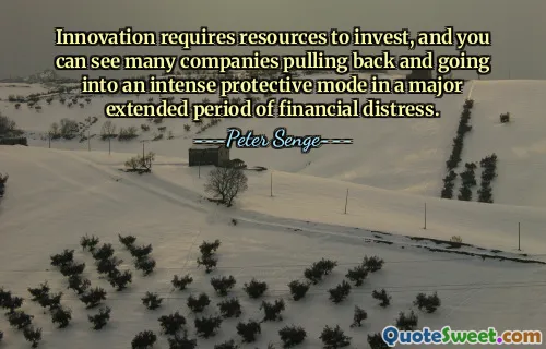 Innovation erfordert Investitionen in Ressourcen, und es ist zu beobachten, dass sich viele Unternehmen in einer längeren Phase finanzieller Not zurückziehen und in einen intensiven Schutzmodus verfallen.