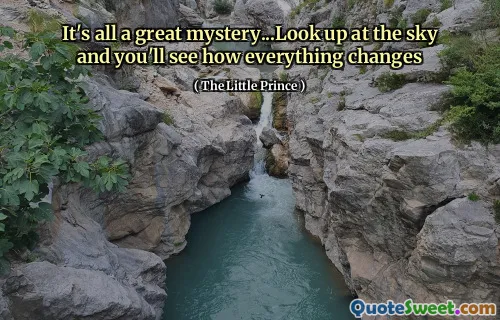 It's all a great mystery...Look up at the sky and you'll see how everything changes