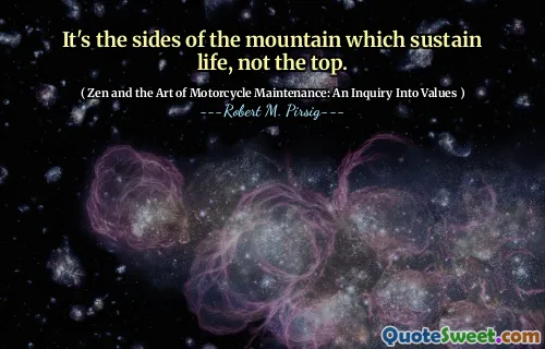 It's the sides of the mountain which sustain life, not the top.