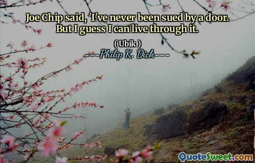 乔·奇普（Joe Chip）说：“我从来没有被一扇门起诉。但是我想我可以通过它生活。