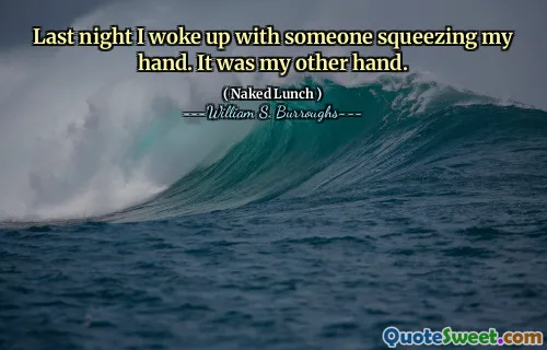 昨晚，我醒来时挤过我的手。这是我的另一只。