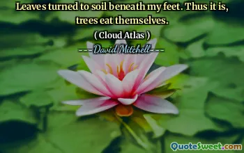 树叶变成了我脚下的泥土。因此，树木会吃掉自己。