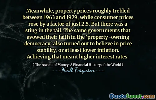 Meanwhile, property prices roughly trebled between 1963 and 1979, while consumer prices rose by a factor of just 2.5. But there was a sting in the tail. The same governments that avowed their faith in the 'property-owning democracy' also turned out to believe in price stability, or at least lower inflation. Achieving that meant higher interest rates.