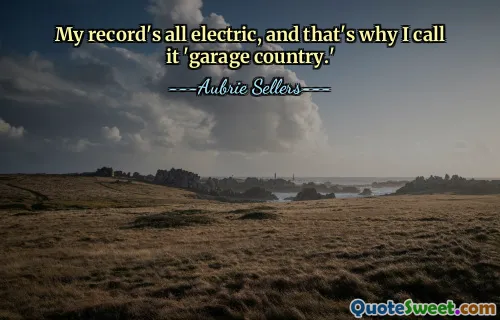 Meine Platte ist komplett elektrisch, und deshalb nenne ich sie „Garage Country“.