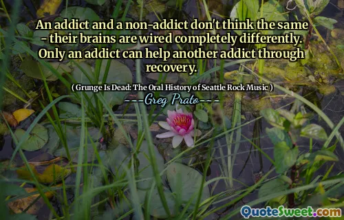 An addict and a non-addict don't think the same - their brains are wired completely differently. Only an addict can help another addict through recovery.