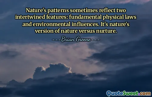 Nature's patterns sometimes reflect two intertwined features: fundamental physical laws and environmental influences. It's nature's version of nature versus nurture.