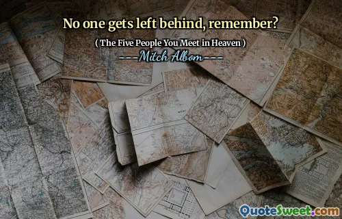 Niemand wordt achtergelaten, weet je nog?