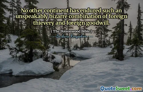 Ingen annan kontinent har uthärdat en sådan otänkbar bisar kombination av utländsk tjuveri och utländsk goodwill.