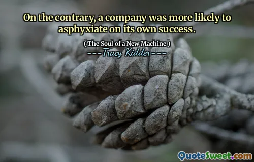 On the contrary, a company was more likely to asphyxiate on its own success.
