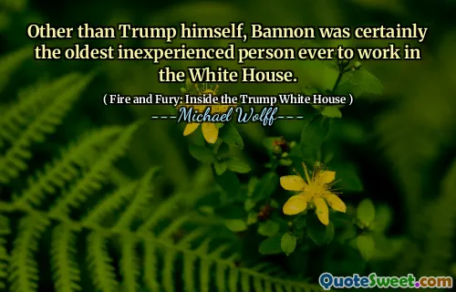 Other than Trump himself, Bannon was certainly the oldest inexperienced person ever to work in the White House.