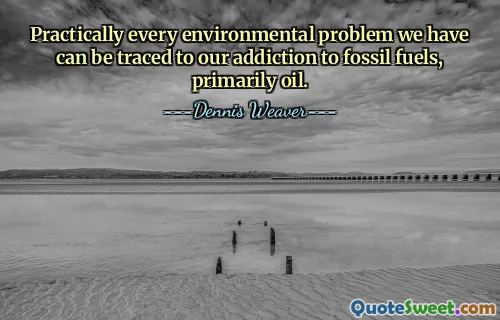 Practically every environmental problem we have can be traced to our addiction to fossil fuels, primarily oil.