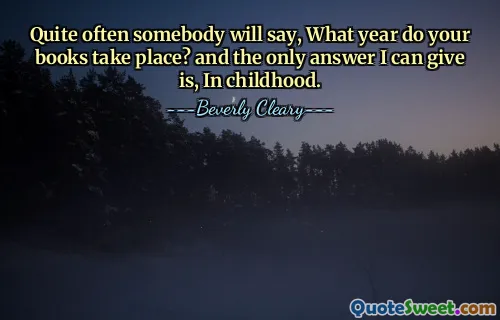 Seringkali seseorang bertanya, Tahun berapa buku Anda diterbitkan? dan satu-satunya jawaban yang bisa kuberikan adalah, Di masa kanak-kanak.