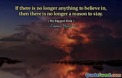 Hvis det ikke lenger er noe å tro på, er det ikke lenger en grunn til å bli.