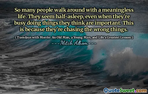 如此多的人过着毫无意义的生活。即使他们忙于做自己认为很重要的事情，它们似乎是一半的放荡。这是因为他们在追逐错误的事情。