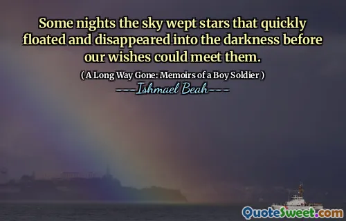 Some nights the sky wept stars that quickly floated and disappeared into the darkness before our wishes could meet them.