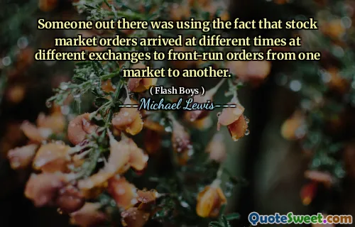 Ktoś tam wykorzystał fakt, że zamówienia giełdowe przybyły w różnych momentach na różnych giełdach, aby zamówienia na pierwszym miejscu z jednego rynku do drugiego.