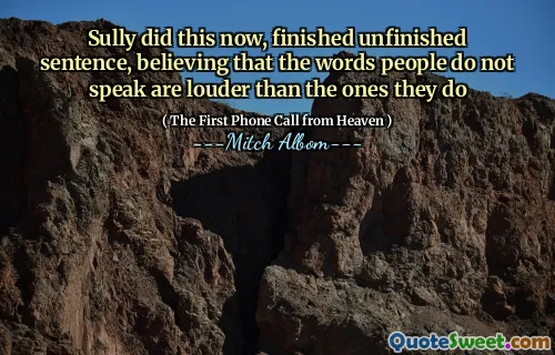 Sully did this now, finished unfinished sentence, believing that the words people do not speak are louder than the ones they do