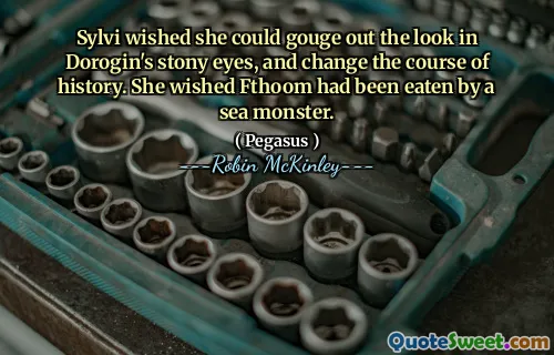 Sylvi wished she could gouge out the look in Dorogin's stony eyes, and change the course of history. She wished Fthoom had been eaten by a sea monster.