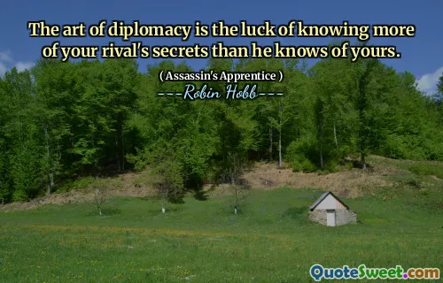 The art of diplomacy is the luck of knowing more of your rival's secrets than he knows of yours.