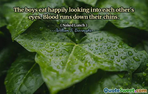 男孩们愉快地望着彼此的眼睛。血液下巴流下。