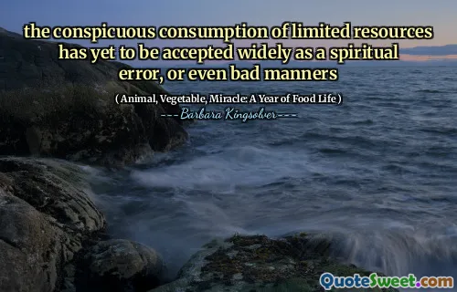 შეზღუდული რესურსების აშკარა მოხმარება ჯერ კიდევ არ უნდა იქნას მიღებული, როგორც სულიერი შეცდომა, ან თუნდაც ცუდი მანერები