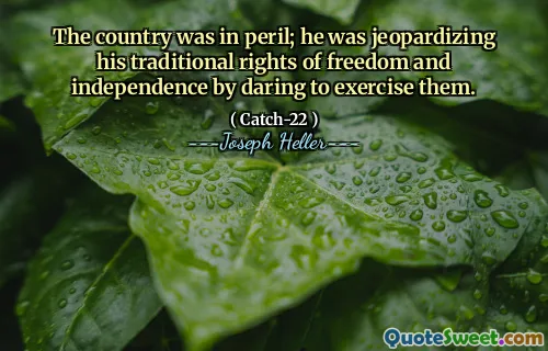 这个国家处于危险之中。他敢于行使他们的传统自由和独立权。