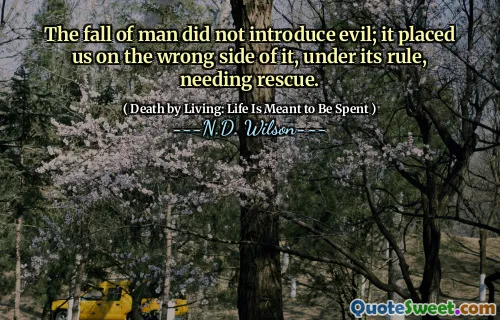 The fall of man did not introduce evil; it placed us on the wrong side of it, under its rule, needing rescue.