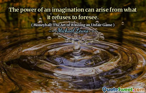 The power of an imagination can arise from what it refuses to foresee.