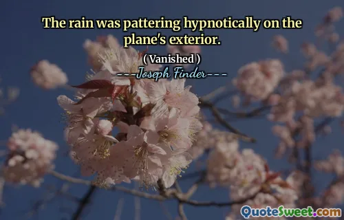 Regnet mönstrade hypnotiskt på planets yttre.