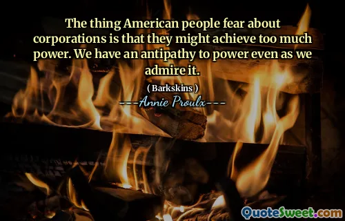 美国人对公司的担心是他们可能会实现太多的权力。即使我们欣赏它，我们也有一种反感。