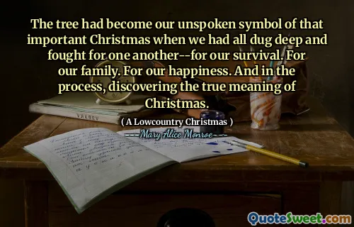 当我们所有人都深入挖掘并为彼此奋斗时，这棵树已成为我们不言而喻的象征 - 为我们的生存而战。为我们的家人。为了我们的幸福。在此过程中，发现圣诞节的真正含义。