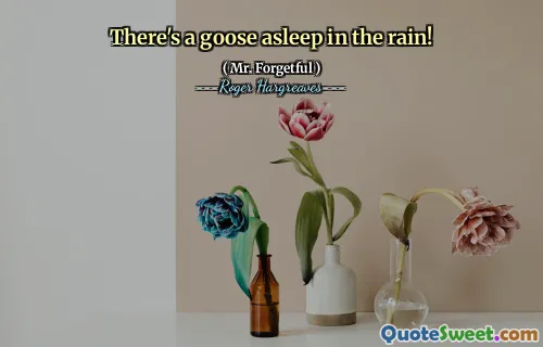 There's a goose asleep in the rain!