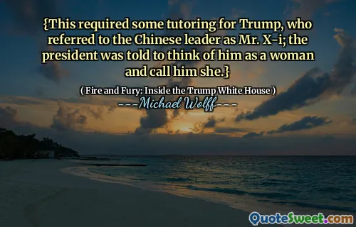 {This required some tutoring for Trump, who referred to the Chinese leader as Mr. X-i; the president was told to think of him as a woman and call him she.}