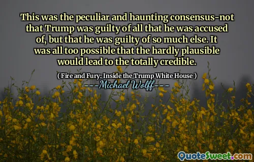 This was the peculiar and haunting consensus-not that Trump was guilty of all that he was accused of, but that he was guilty of so much else. It was all too possible that the hardly plausible would lead to the totally credible.