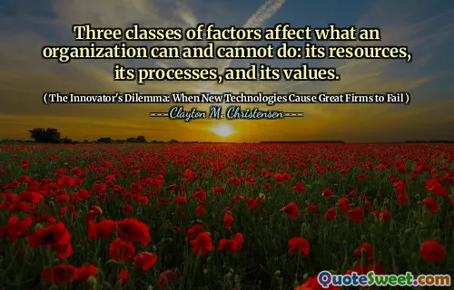 Three classes of factors affect what an organization can and cannot do: its resources, its processes, and its values.
