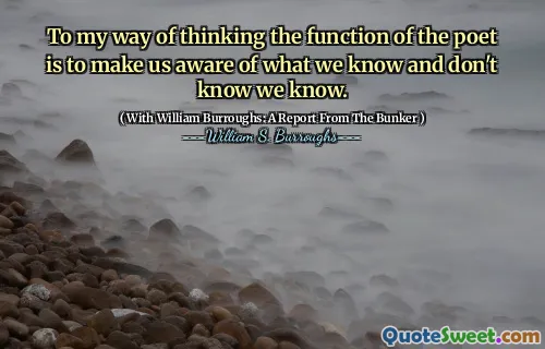 以我的方式思考诗人的功能是让我们意识到我们所知道的和不知道的知识。