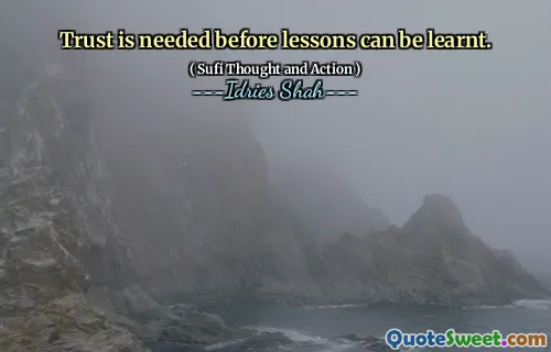 Trust is needed before lessons can be learnt.