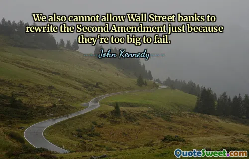 We also cannot allow Wall Street banks to rewrite the Second Amendment just because they're too big to fail.