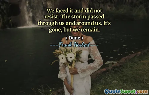 We faced it and did not resist. The storm passed through us and around us. It's gone, but we remain.