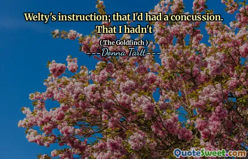 Welty's instruction; that I'd had a concussion. That I hadn't